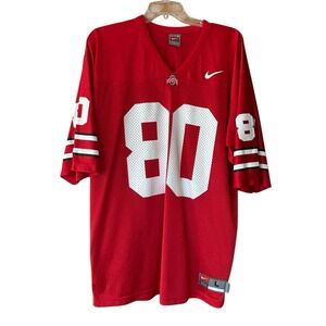 Nike Ohio State Buckeyes Football Team Jersey #80 Adult Size L Satin